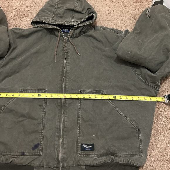 Walls Workwear Hooded Canvas Jacket Size 2XL Distressed Green - Picture 8 of 13